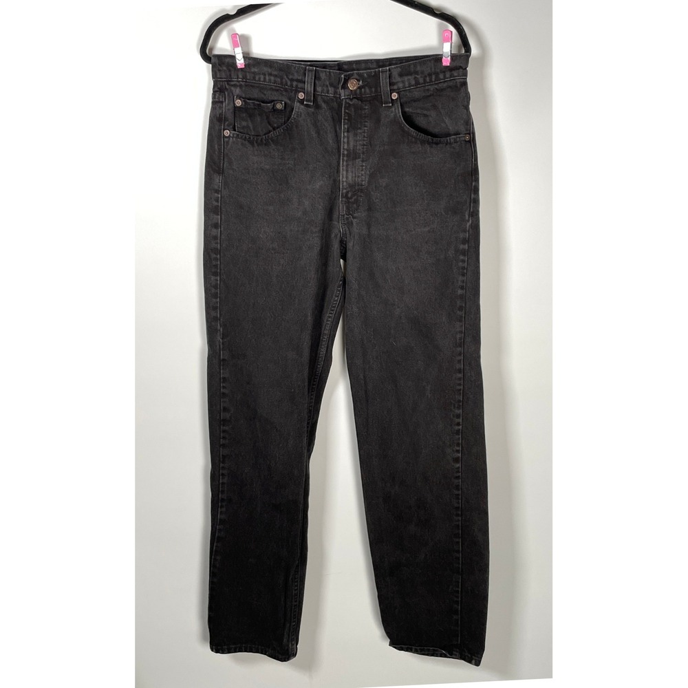 VTG Levis 555 Relaxed Fit Straight Leg Black Acid Wash Jeans W34 L34 Made in USA